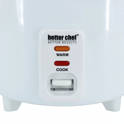 Better Chef 3 Cup - 6 Cups Cooked - Rice Cooker with Measuring Cup and Rice Paddle
