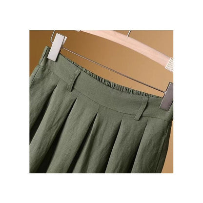 Sleek High-Waisted Wide-Leg Cropped Trousers