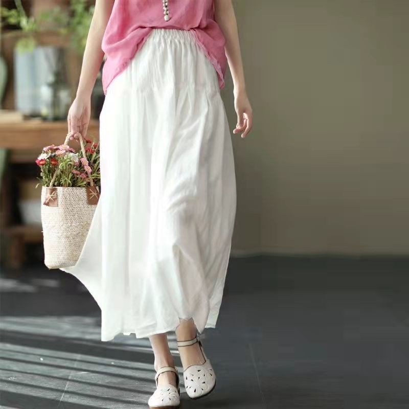 Breathable Double-Layer Elastic Waist Skirt