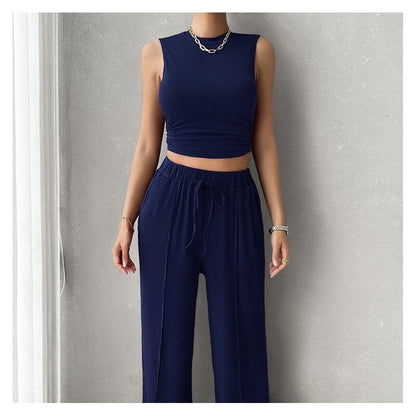 Sleek Sleeveless Top and Long Pant Set