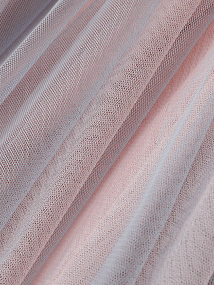 Original Simple Casual Irregular Solid Color Pleated Mesh Skirt