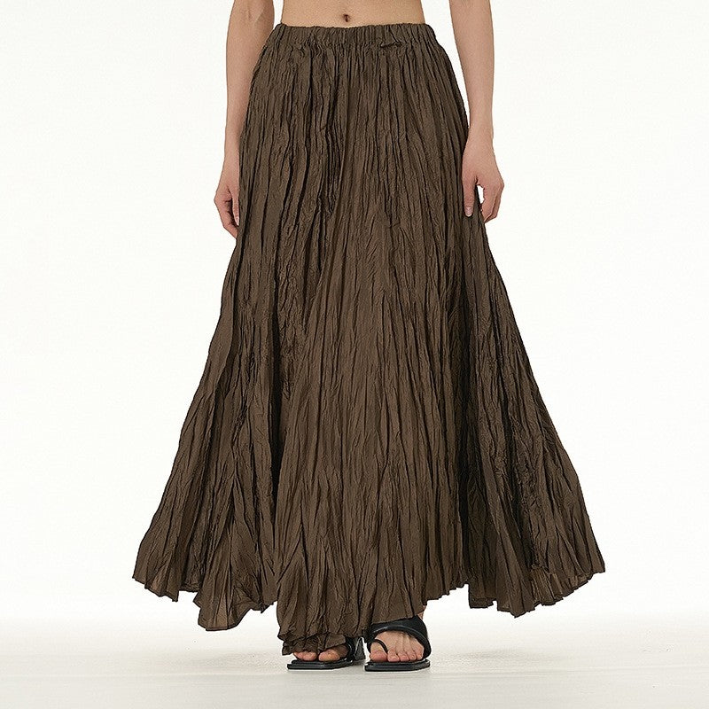 Solid Color Draped Ruched Skirt
