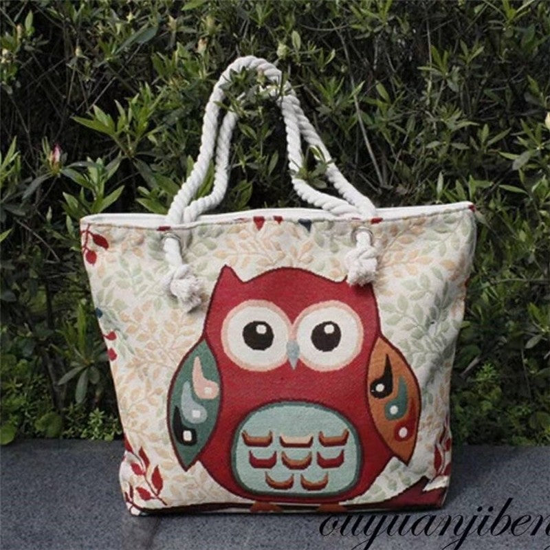 Stylish Embroidered Rope Shoulder Bag