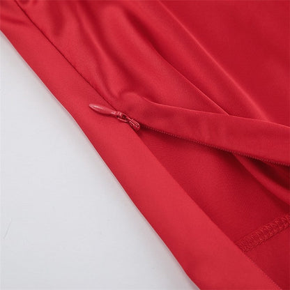 Sleek Satin Mermaid Skirt in Solid Color