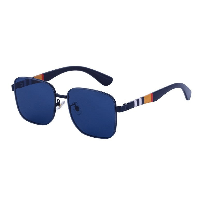 Fashion Oversized Square Striped Sunglasses