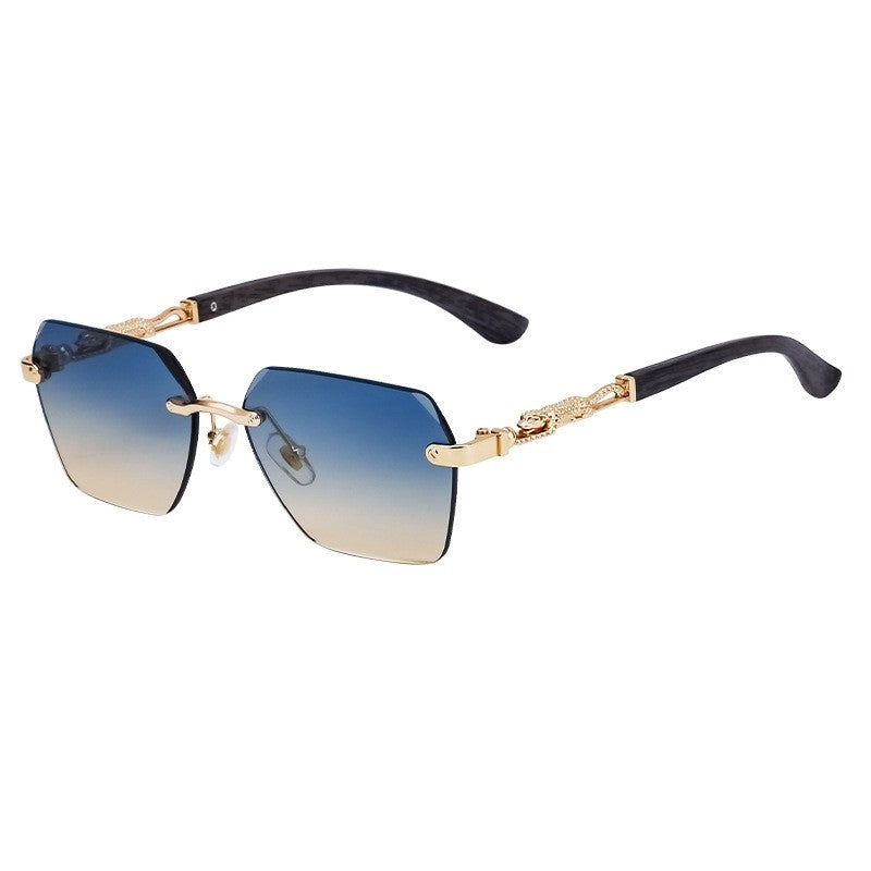 Fashion Retro Frameless UV400 Sun Protection Outdoor Eyewear Sunglasses