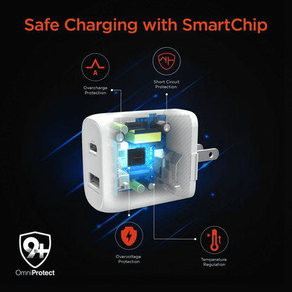 HyperGear SpeedBoost 25W USB-C PD + 12W USB Fast Wall Charger with PPS and 6ft MFi Lightning Cable