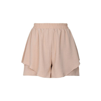 Stylish High-Waisted Layered Solid Color Shorts