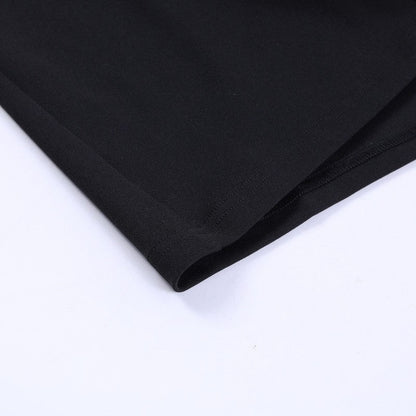 High Slit Ribbon Strap Solid Color Dress