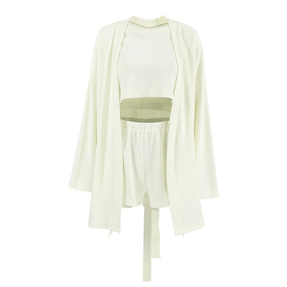 Waffle Knit Grid Shorts and Short Sleeve Pajama Set