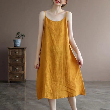 Halter Neck Sleeveless Loose Fit Midi Skirt