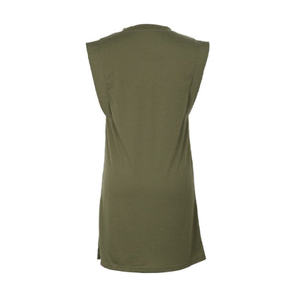 Sleeveless Loose Fit Solid Color T-Shirt Dress
