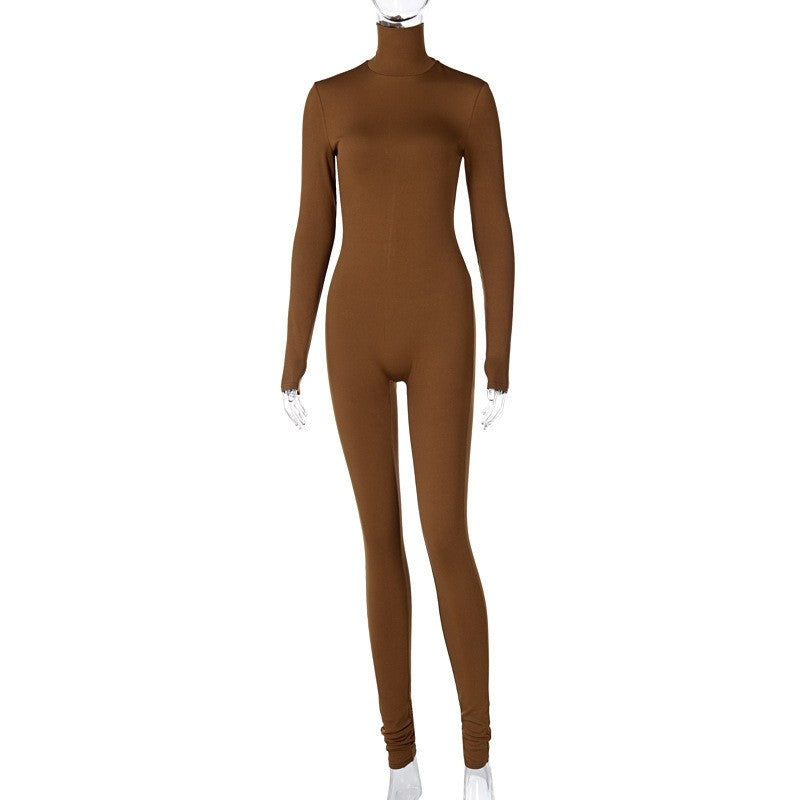 : Women's Yoga Jumpsuit Long Sleeve Solid Color Bodysuitwomen's Long Sleeve Solid Color Yoga Jumpsuit Bodysuit