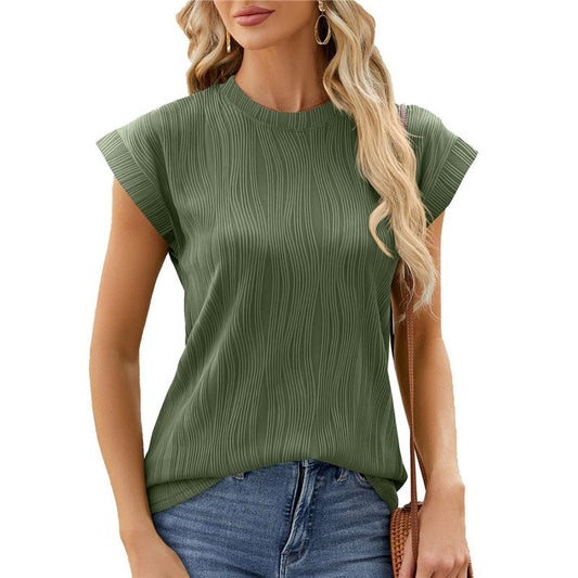 Relaxed Fit Solid Round Neck Short Sleeve Tee