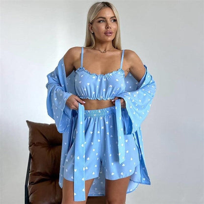 Cozy Sleepwear Set: Robe, Pyjamas, Underwear, and Shorts