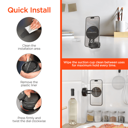 HyperGear Mag Vac Magnetic Phone Mount with Vacuum Suction Cup Base