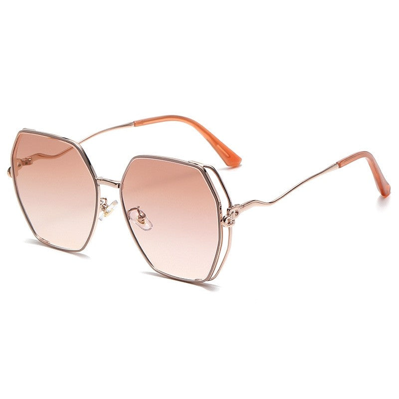 Fashion Large Metal Frame Outdoor Sun Protection Polarized Sunglasses