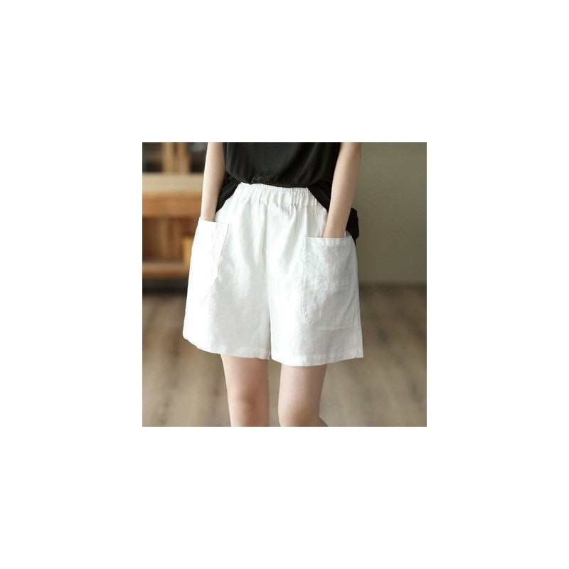 Elastic Waist Loose Shorts in Solid Color Palette