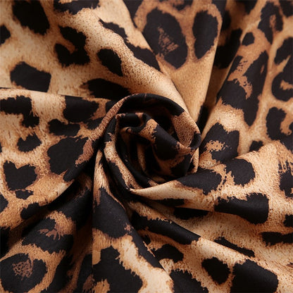 Leopard Print Long Sleeve Top and Trousers Ensemble
