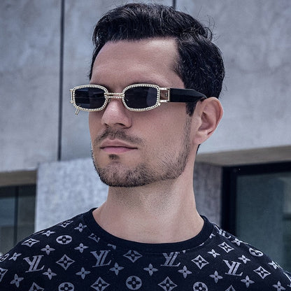 Fashion Diamond-Encrusted Small Frame Sunglasses