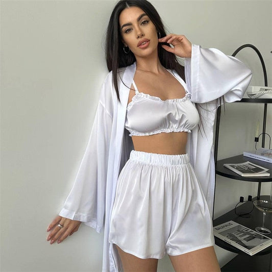 Long Sleeve Camisole and Shorts Lounge Set