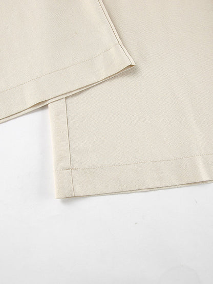 Solid Color Sleeveless Asymmetric Split-Joint  V-Neck Vest Tops +  Straight Leg Pants Suits Two Pieces Set