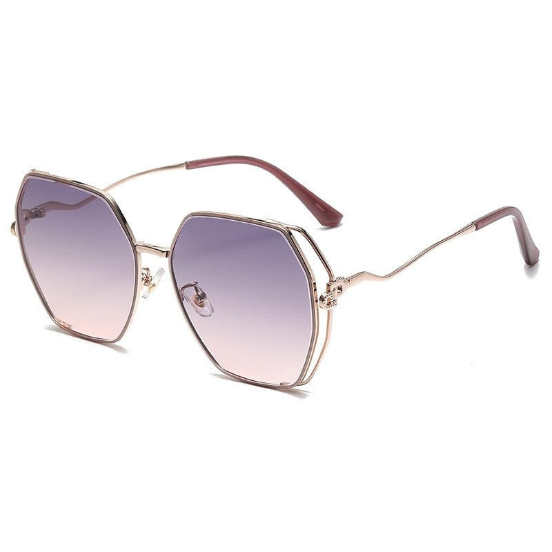 Fashion Large Metal Frame Outdoor Sun Protection Polarized Sunglasses