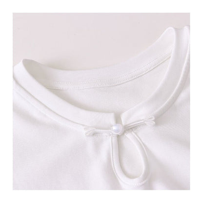 Round Hem Side Buckle T-Shirt