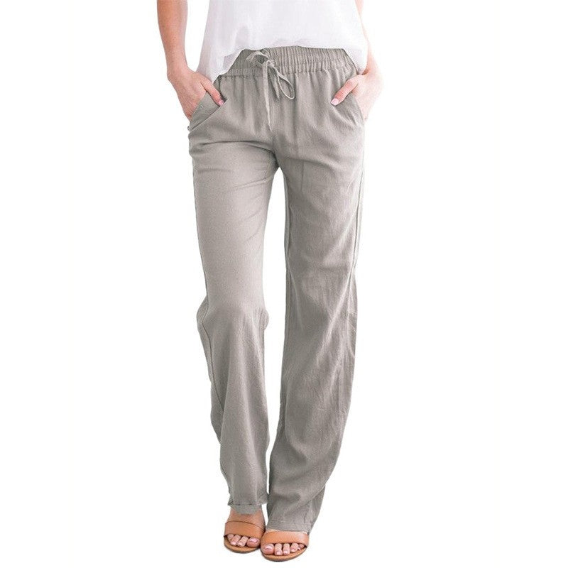 Relaxed Wide-Leg Pants with Adjustable Drawstring - Casual and Comfortable