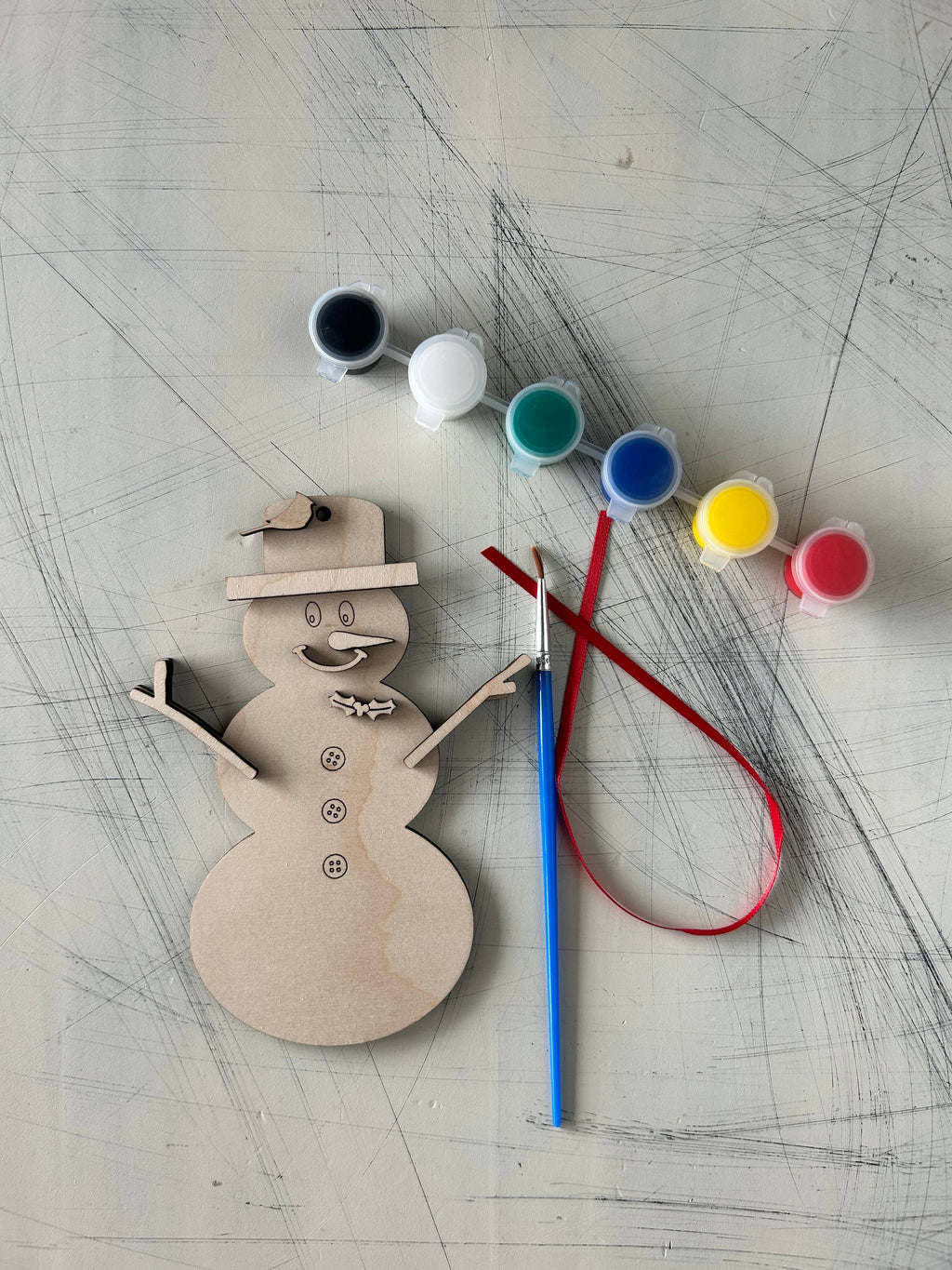 Build Your Own Snowman Ornament Paint Kit