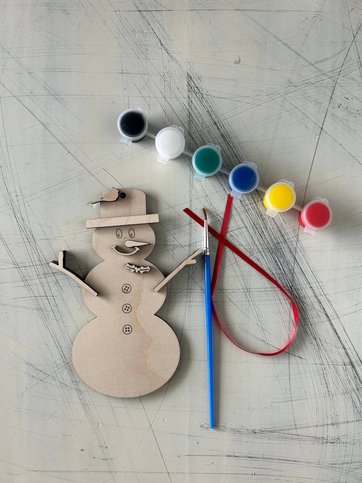 Build Your Own Snowman Ornament Paint Kit