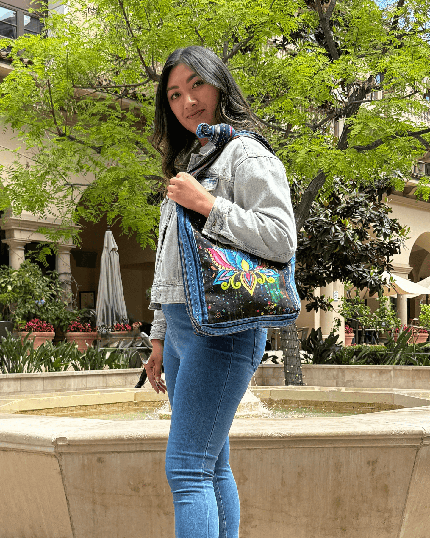 Kathmandu Collection Lotus Handmade Hobo Bag