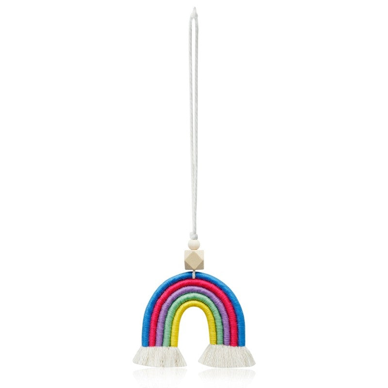 Colorful Handmade Crocheted Rainbow Car Hanging Decorations