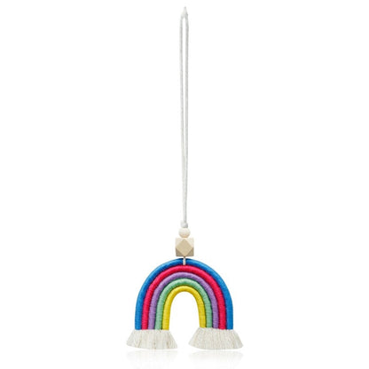 Colorful Handmade Crocheted Rainbow Car Hanging Decorations