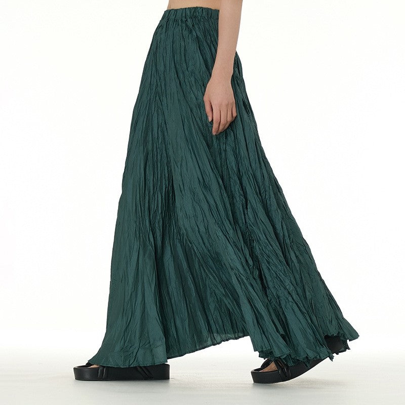 Solid Color Draped Ruched Skirt