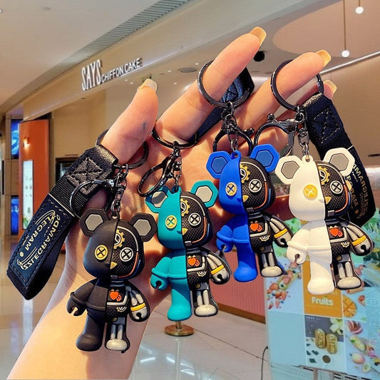 Half-Dissected Mechanical Teddy Bear Keychain - Unique and Innovative Design