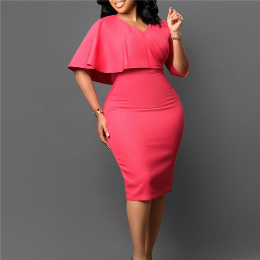 Professional Solid Color Bodycon Dress