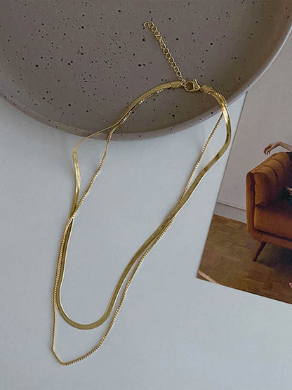Simple Solid Color Multi-Layered Choker Necklaces Accessories