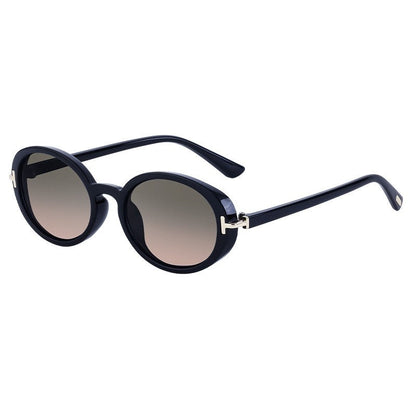 Oval Frame T-Shaped Sunglasses For Women's Fashion