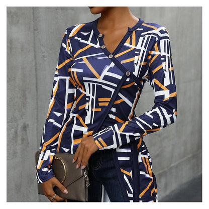Geometric Split Long Sleeve Tee