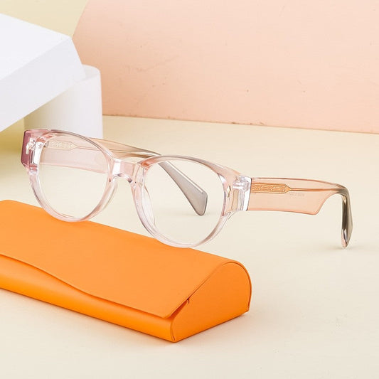 Fashion Cat Eye Acetate Insertion Clear Lens Glasses
