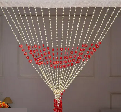 Pvc Fancy Sparkling Striped Heart Beads String Full Door Curtain For
