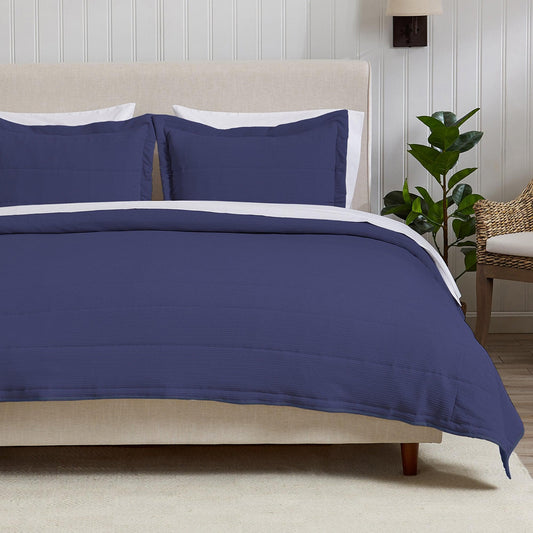Textured Striped Quilt Set - Ellie Collection