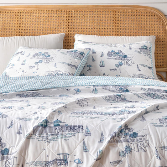Coastal Toile Quilt Set - Cape Elizabeth Collection