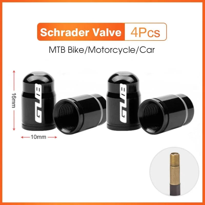 GUB Aluminum Alloy Bicycle Valve Caps | Presta & Schrader Valve Protectors