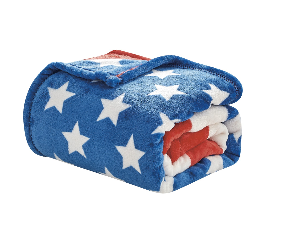 American USA Flag Oversized Throw Blanket 50x70" – Soft Micro Plush Reversible Patriotic Blanket for Couch, Outdoor Events & Home Decor