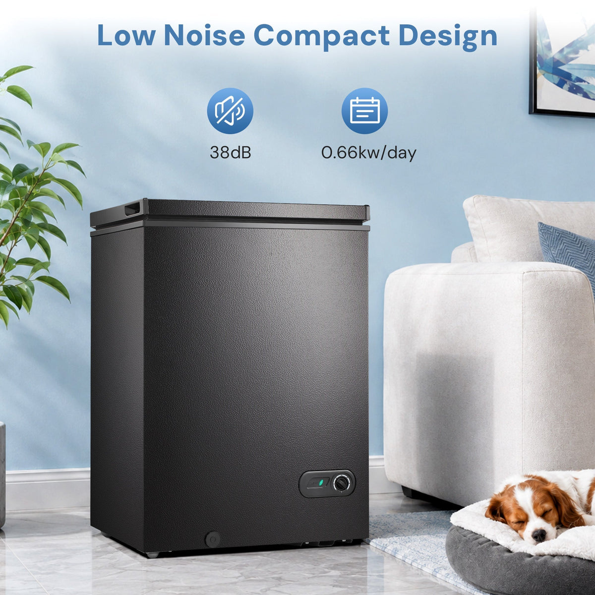Kismile 7.0/3.5 Cubic Feet Chest Freezer with Removable Basket Free Standing