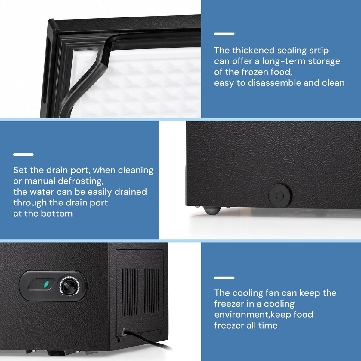 Kismile 3.5 Cubic Feet Chest Freezer