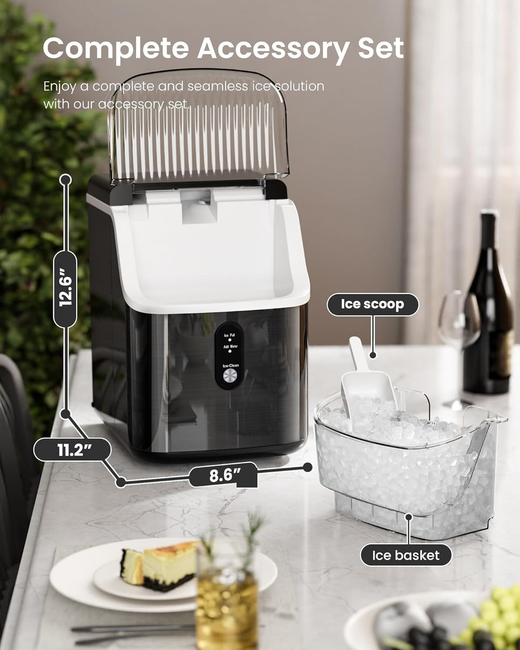 Kismile Nugget Countertop Ice Maker Z5825NB