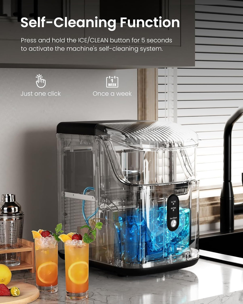 Kismile Nugget Countertop Ice Maker Z5825NB